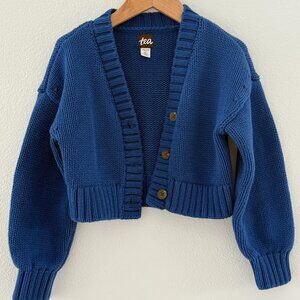 Blue boxy cardigan
